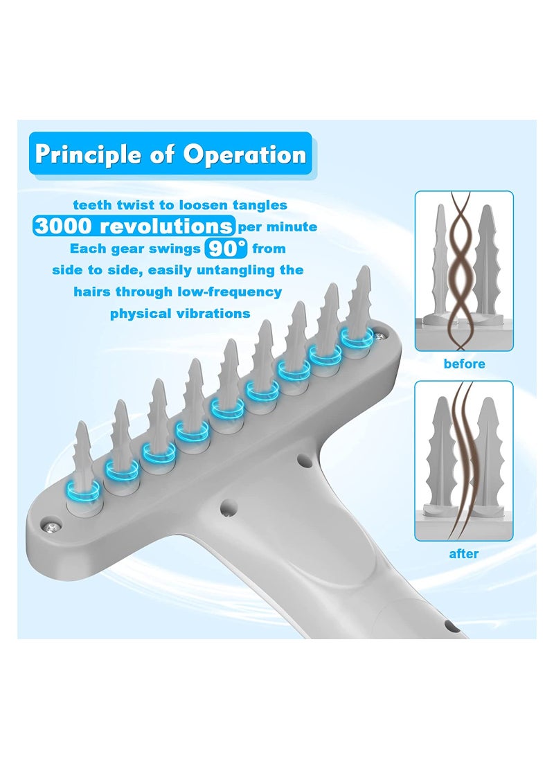 SYOSI SYOSI Electric Pet Detangling Brush, Professional Pet Hair Tangles Knots Remover Grooming Brush, Dog Cat Electric Hair Dematting Brush for Pet with Long, Short, Curly and Matted Hair  - Image 5