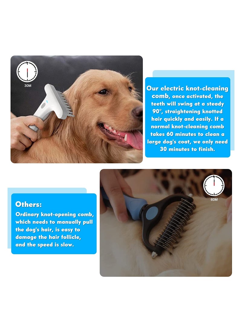 SYOSI SYOSI Electric Pet Detangling Brush, Professional Pet Hair Tangles Knots Remover Grooming Brush, Dog Cat Electric Hair Dematting Brush for Pet with Long, Short, Curly and Matted Hair  - Image 4