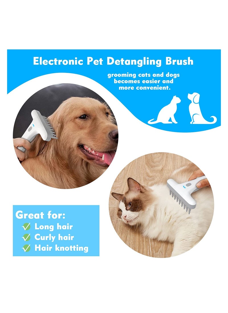SYOSI SYOSI Electric Pet Detangling Brush, Professional Pet Hair Tangles Knots Remover Grooming Brush, Dog Cat Electric Hair Dematting Brush for Pet with Long, Short, Curly and Matted Hair  - Image 3