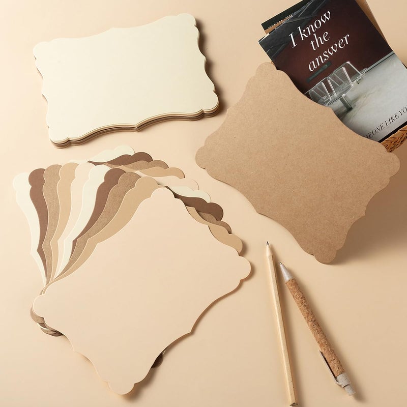 Homtable 50 Pack Blank Kraft Cards Cardstock Thick Paper Brown Greeting Cards for DIY Gift Card Menus, Baby Shower and Wedding Invitations (Brown, 5x7IN) - Image 3