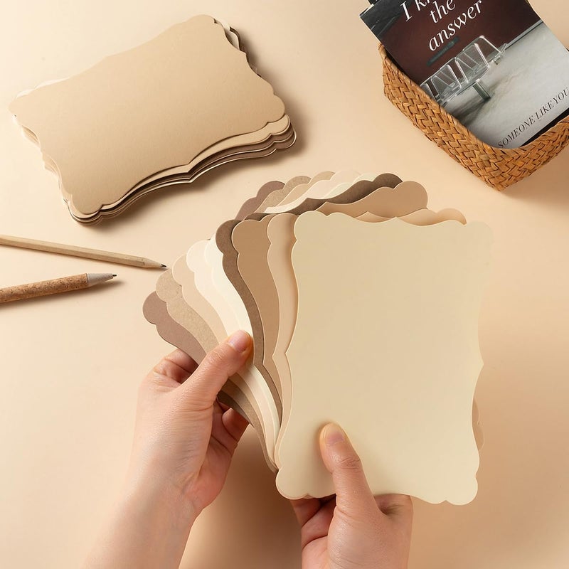 Homtable 50 Pack Blank Kraft Cards Cardstock Thick Paper Brown Greeting Cards for DIY Gift Card Menus, Baby Shower and Wedding Invitations (Brown, 5x7IN) - Image 4