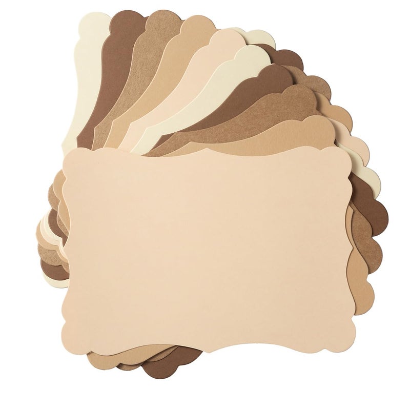 Homtable 50 Pack Blank Kraft Cards Cardstock Thick Paper Brown Greeting Cards for DIY Gift Card Menus, Baby Shower and Wedding Invitations (Brown, 5x7IN) - Image 1