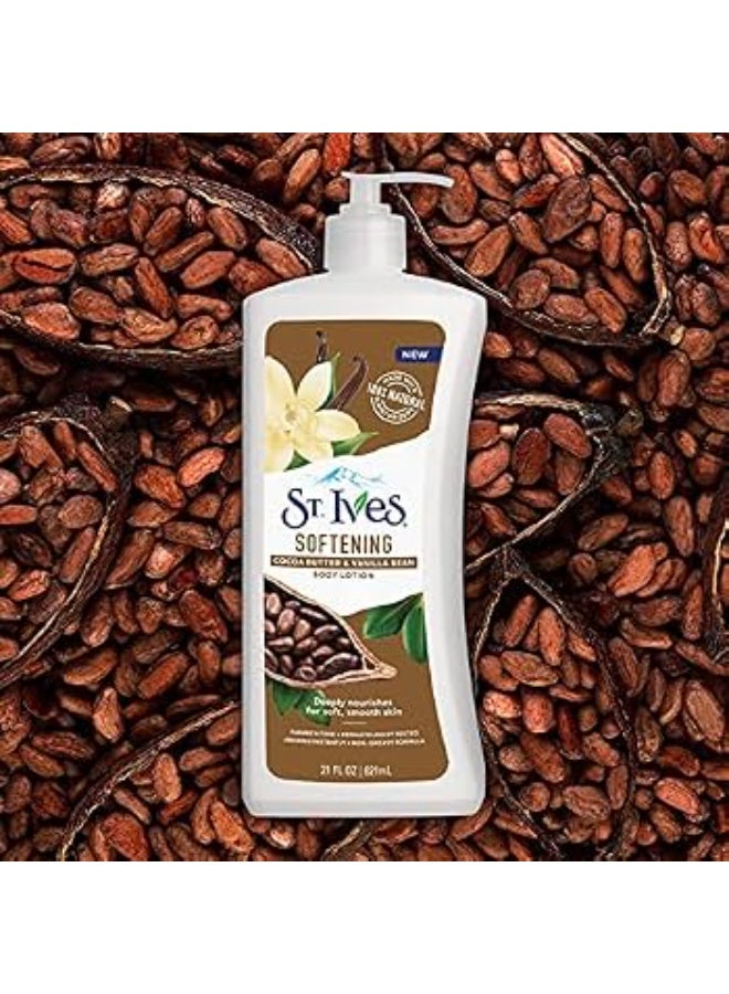 سانت آيفز لوشن الجسم "سانت آيفز" (St. Ives) المنعّم بزبدة الكاكاو وفانيليا البوربون – 3 عبوات × 621 مل - Image 4