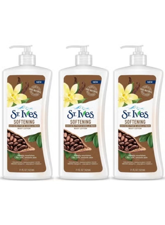 سانت آيفز لوشن الجسم "سانت آيفز" (St. Ives) المنعّم بزبدة الكاكاو وفانيليا البوربون – 3 عبوات × 621 مل - Image 1