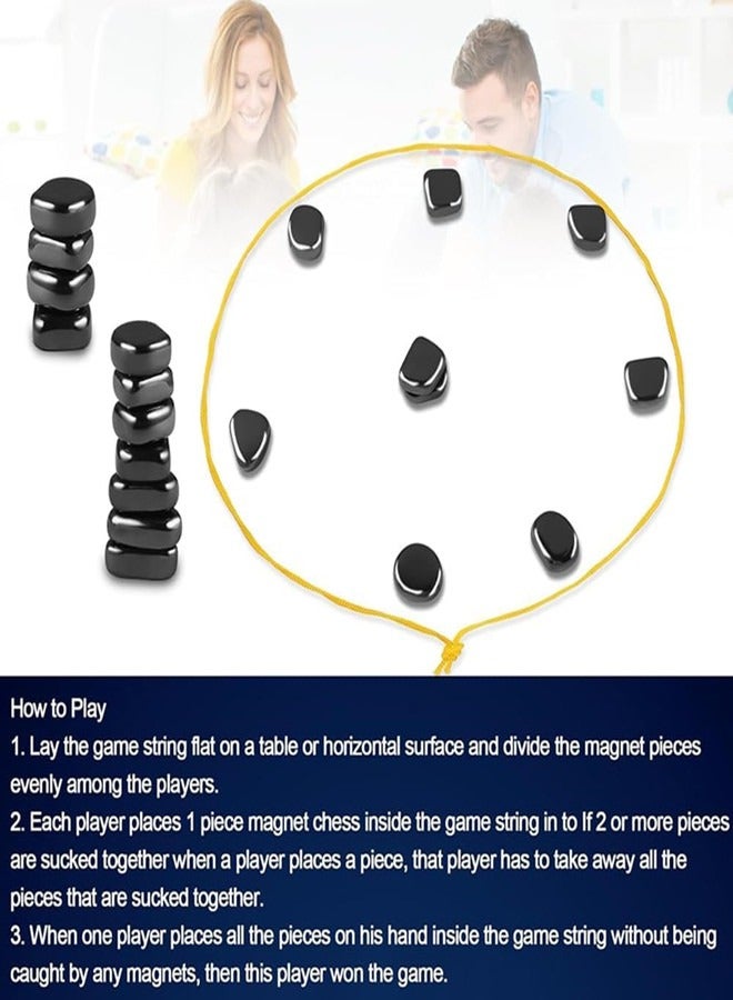 Osowake Magnetic Chess Game, Magnetic Chess Game with Stones, Magnet Game with String, Magnet Game 2 Player Party Travel Fun Games Table Top Magnet Strategy Game  - Image 4