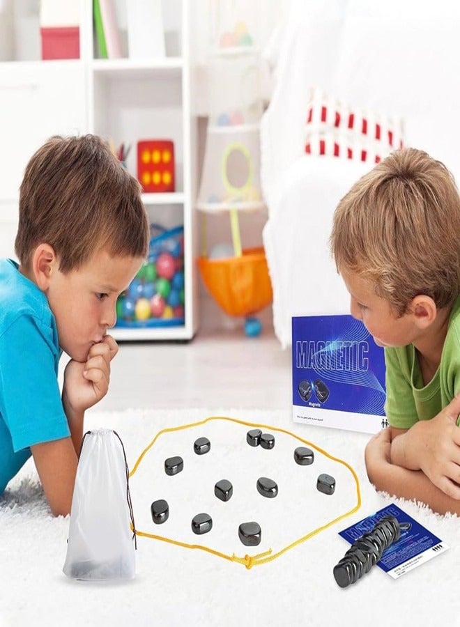 Osowake Magnetic Chess Game, Magnetic Chess Game with Stones, Magnet Game with String, Magnet Game 2 Player Party Travel Fun Games Table Top Magnet Strategy Game  - Image 5