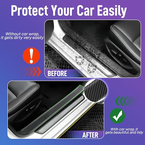 iWagon-Car Carbon Fibre High Gloss Anti Scratch Black Carbon Fiber Paint Protection Film Tape Car Accessories for All Cars - Image 3