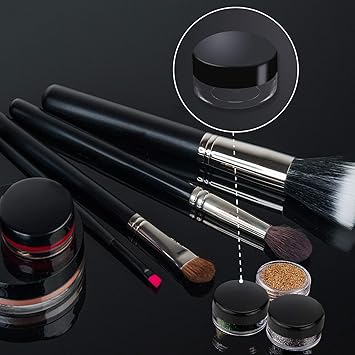 JamHooDirect 20Pcs Empty Cosmetic Pots Round Clear Plastic Sample Containers with Black Screw Cap Lid 3 Pieces Mini Spatula for Cosmetics Sample Lotion Creams Make Up Beads Charms Storage 10g - Image 5