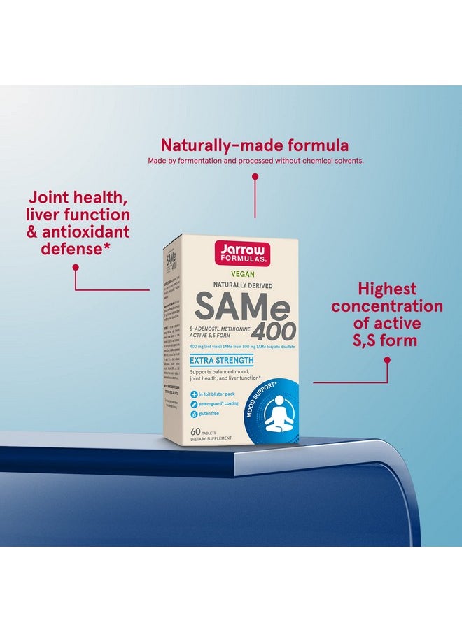 jarrow formulas - Same 400 Mg 60 Tablets Highest Concentration Of Active Ss Form Supports Joint Health Liver Function Brain Metabolism Mood  Antioxidant Defense 60 Servings - Image 1