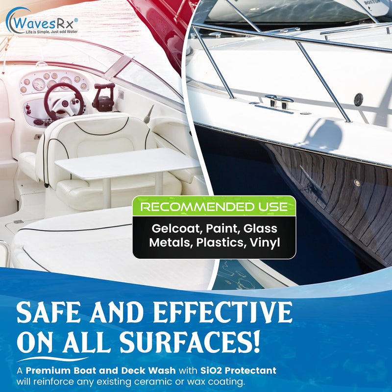 WavesRx Salt Neutralizing Boat Soap & Jet Ski Wash with SiO2 Surface Protection (EpicWash+) | Marine Grade Cleaner Removes Salt & Contaminants | Protective Ceramic Coating Prevents Buildup & UV Damage - Image 5