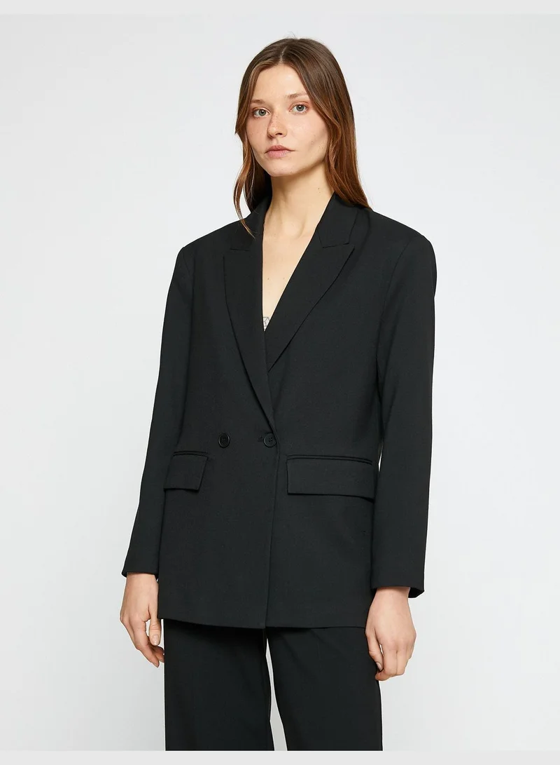KOTON Wrapped Oversize Blazer Jacket