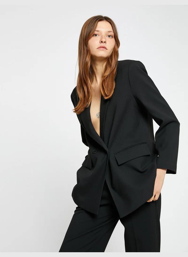KOTON Wrapped Oversize Blazer Jacket