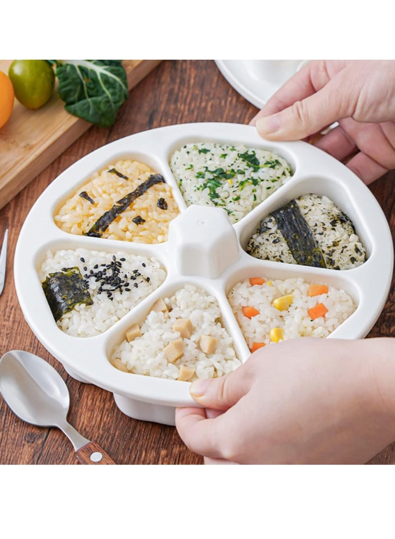 Loquat 6 Cavity Triangle Sushi Rice Onigiri Mold, Non-stick Sushi Maker Tools Sushi Molder Set - Image 3