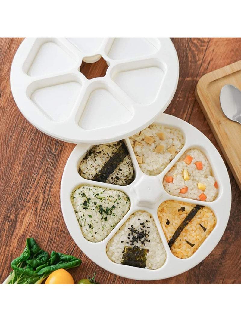 Loquat 6 Cavity Triangle Sushi Rice Onigiri Mold, Non-stick Sushi Maker Tools Sushi Molder Set - Image 4