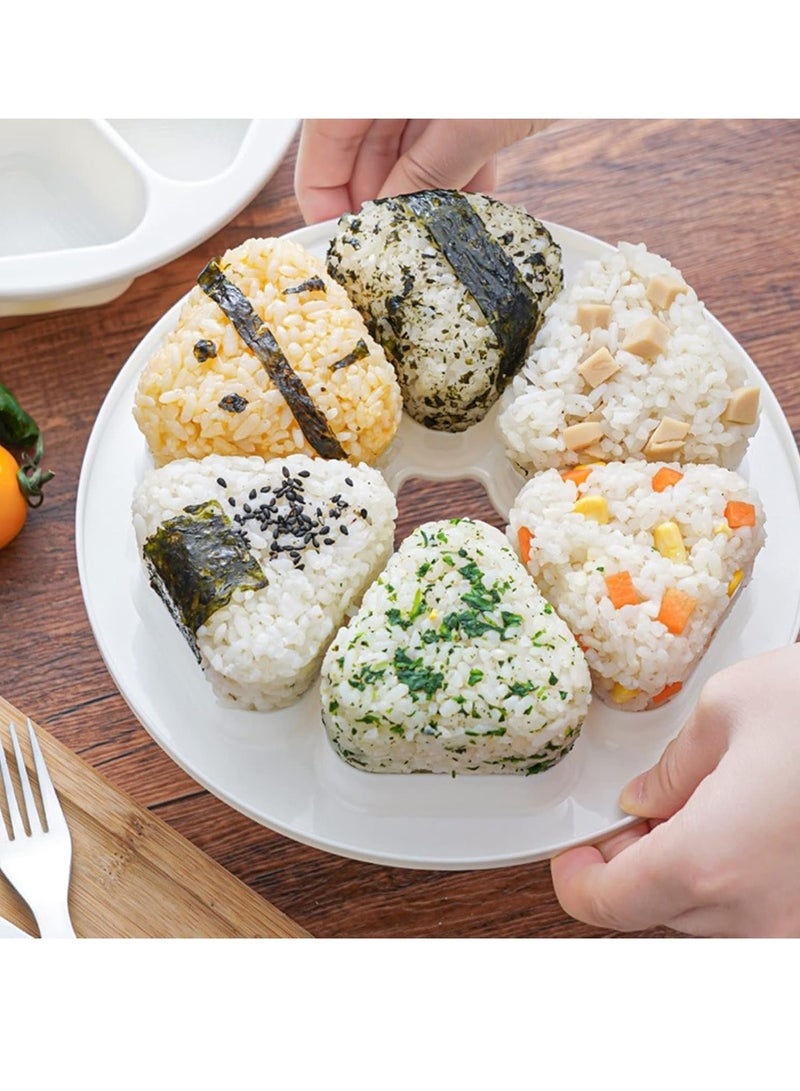 Loquat 6 Cavity Triangle Sushi Rice Onigiri Mold, Non-stick Sushi Maker Tools Sushi Molder Set - Image 5