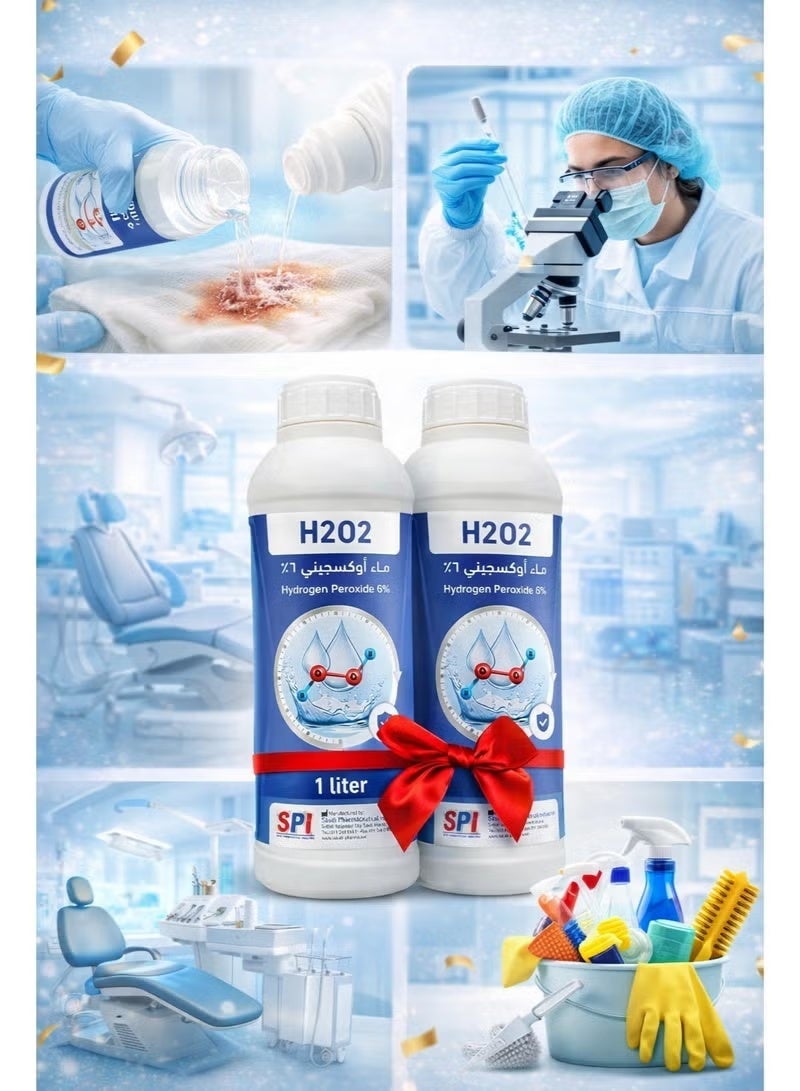 SPI Hydrogen Peroxide 6% (H2O2) Multi-Purpose Antiseptic & Disinfectant - Pack of 2 (2 x 1 Liter) - Image 4