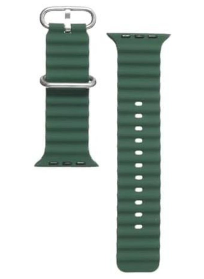 Green Silicone Strap For SmartWatch 42/44/45/49mm - Image 1