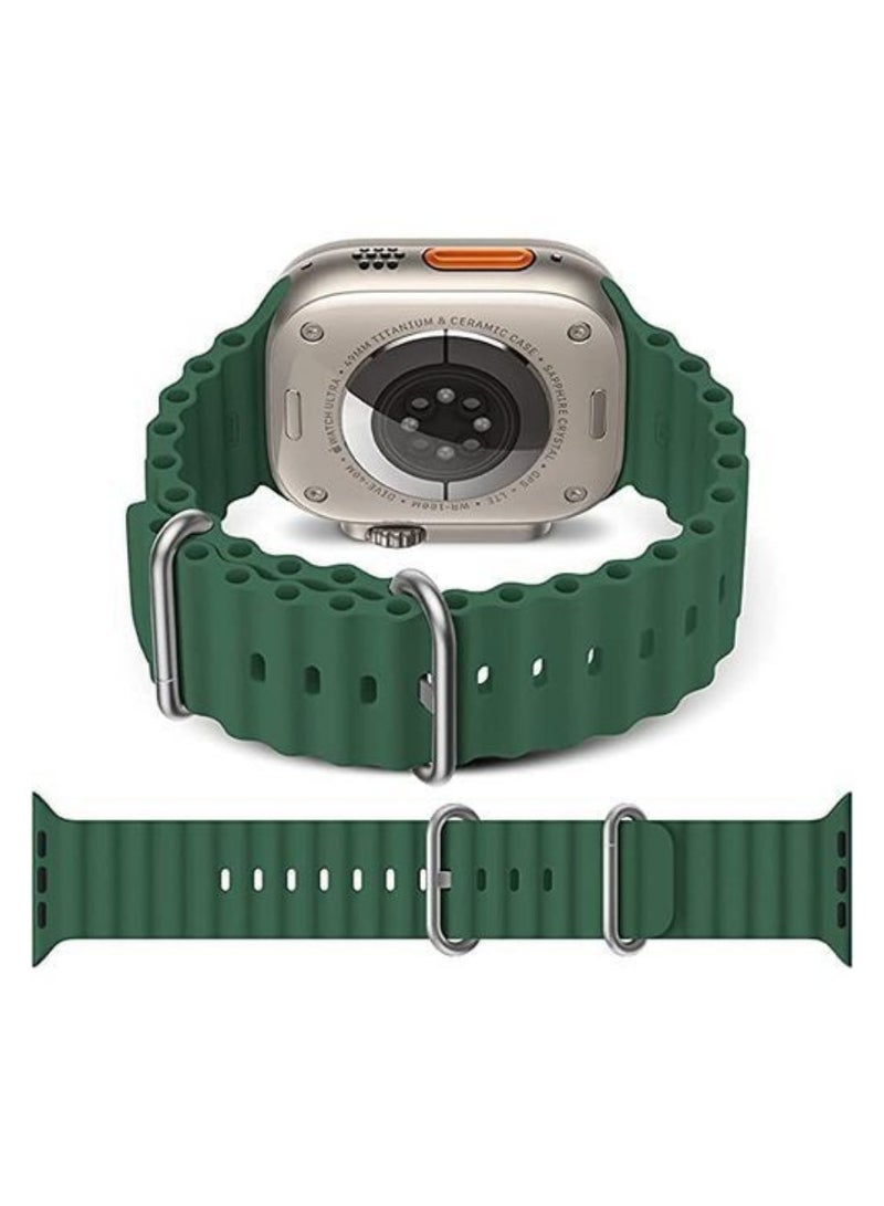 Green Silicone Strap For SmartWatch 42/44/45/49mm - Image 2