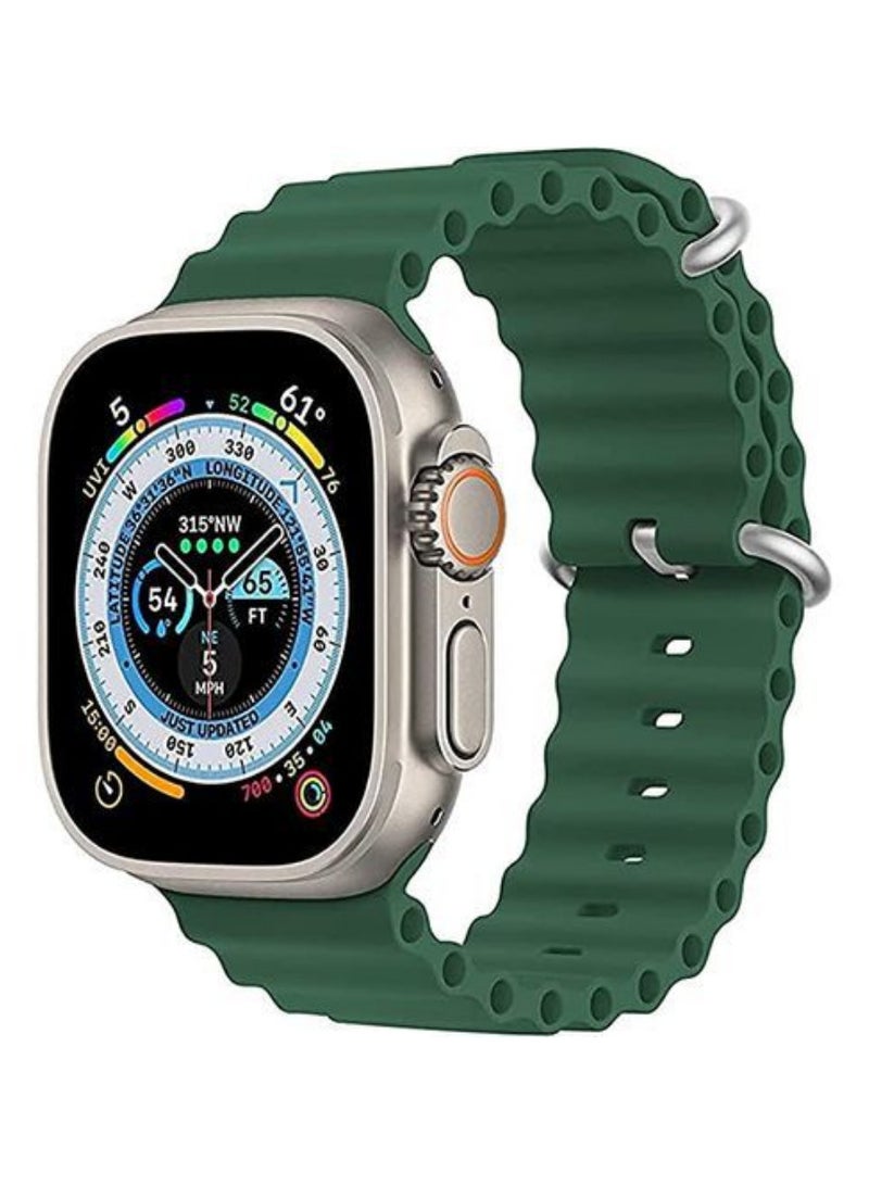 Green Silicone Strap For SmartWatch 42/44/45/49mm - Image 3