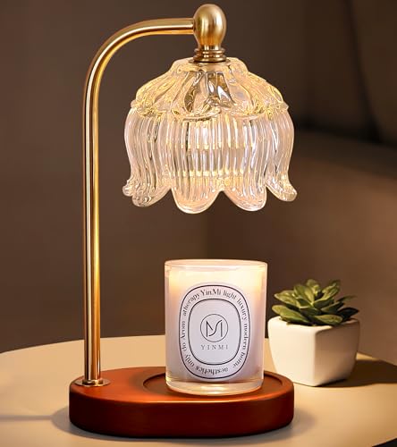 MEIXISUE Candle Warmer Lamp with Timer Dimmable,Antique Brass Candle Lamp,Wax Melt Warmer Light for Jar Candles,Mother's Day/Birthday/Christmas Gifts for Mom/Wife,Home Decor Lamp,with 2 Bulbs - Image 1