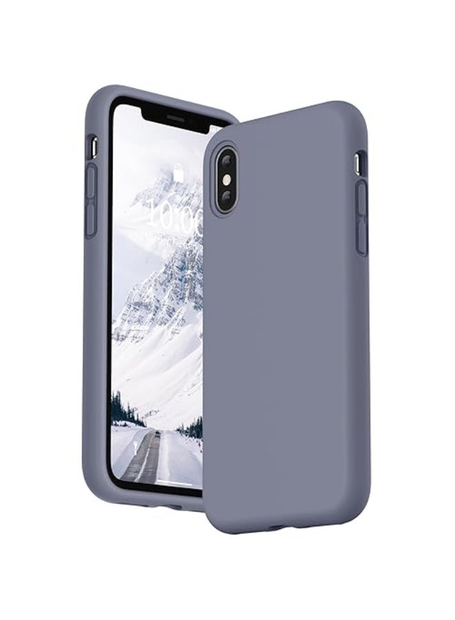 Liquid Silicone Cover  For iPhone X , Silky Soft Touch, Anti-Scratch Shockproof Protective Case with Microfiber Lining For iPhone X - Grey