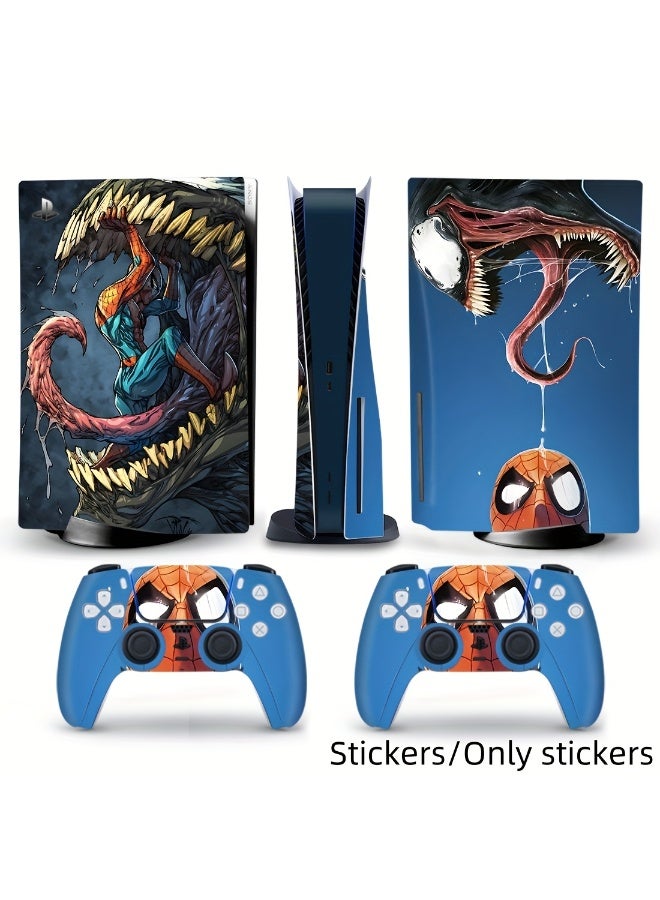 [Decals Only] Venom vs Spider-Man themed Playstation 5 console - Premium vinyl sticker (disc drive) - Waterproof and dustproof Eye-catching illustration design - Image 1