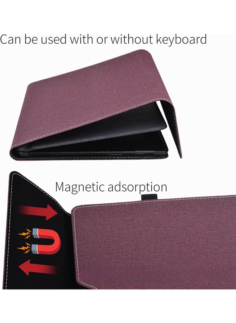 VKL Compatible with Microsoft Surface Pro 12-inch (2025) Tablet Protective Case, Sleeve Pouch Cover Stand PU Leather Hard Case For Surface Pro 12 (Red) - Image 4