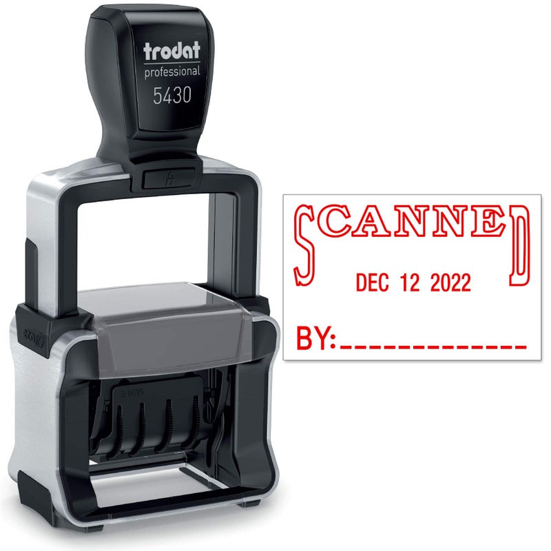 Trodat 5430 Professional SelfInking Date Stamp with Scanned  Red Ink