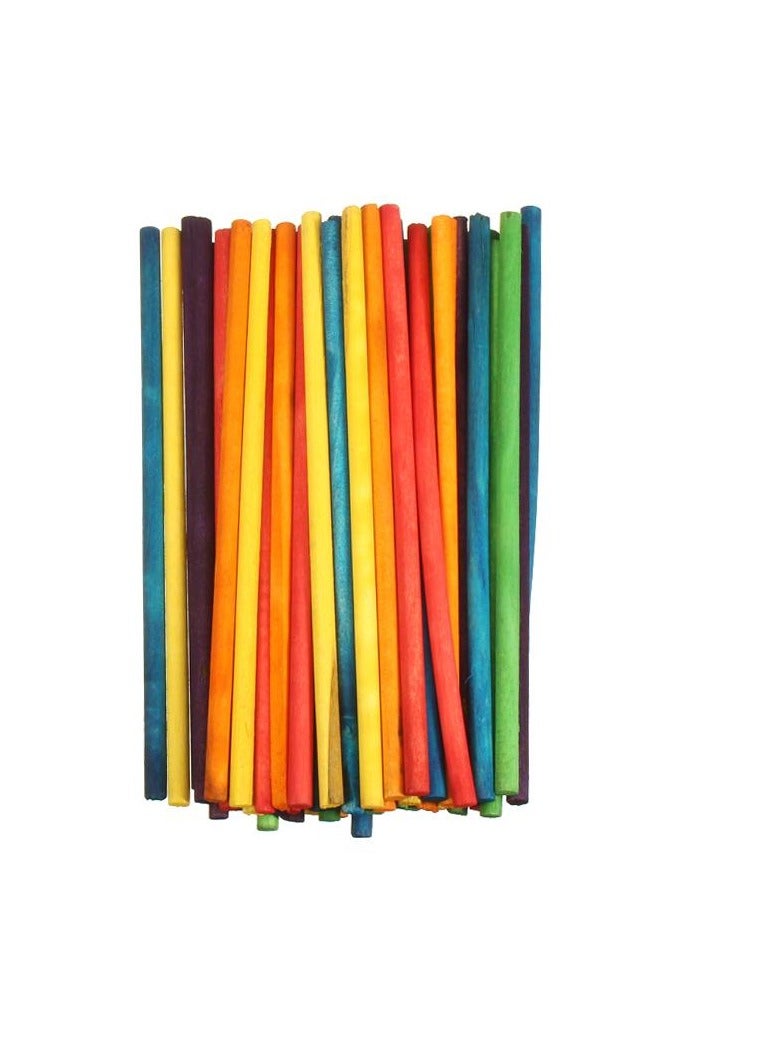 Libra 50-Pieces Wooden Round Stick 110×3mm Multicolor - Image 2
