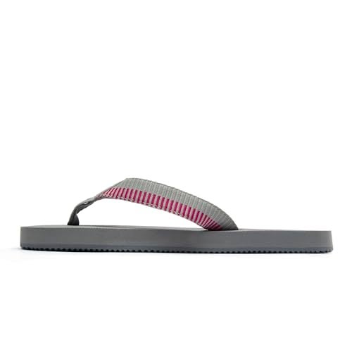 Skechers Womens COURTWALD INDIA Grey Hot Pink Casual Flip Flops - Image 4