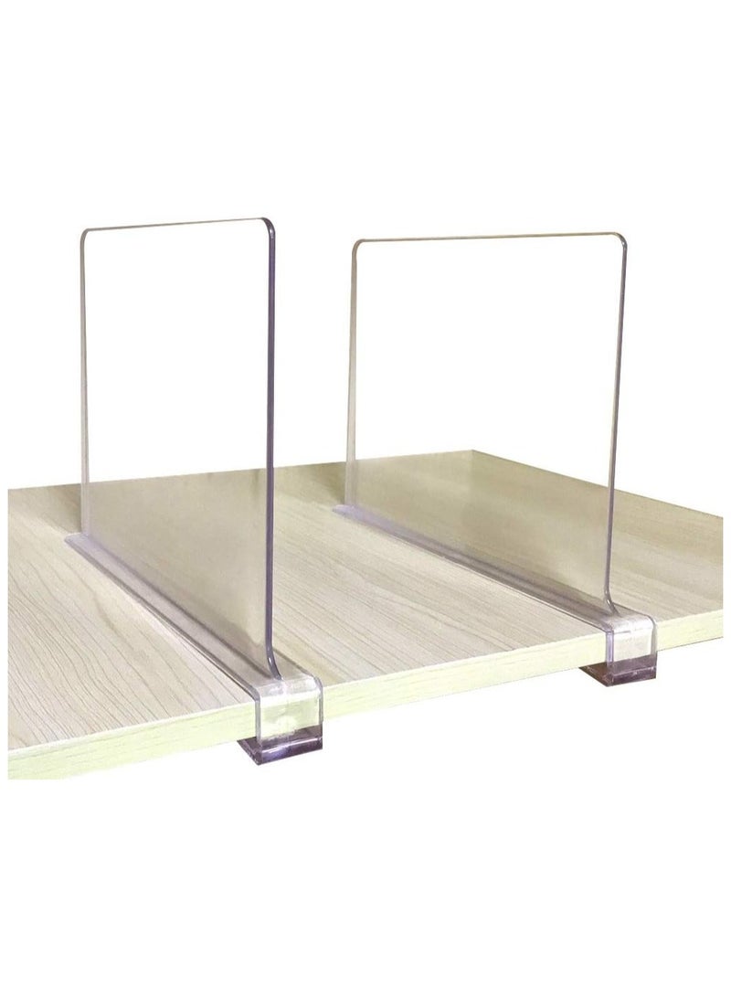 Slasa SLASA Shelf Dividers for Closets, Clear Acrylic Shelf Divider for Wood Shelves and Clothes Organizer/Purses Separators Perfect for Kitchen Cabinets and Bedroom Organizer,2 Pieces  - Image 1