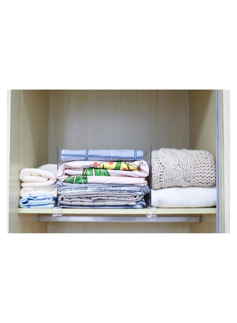 Slasa SLASA Shelf Dividers for Closets, Clear Acrylic Shelf Divider for Wood Shelves and Clothes Organizer/Purses Separators Perfect for Kitchen Cabinets and Bedroom Organizer,2 Pieces  - Image 2