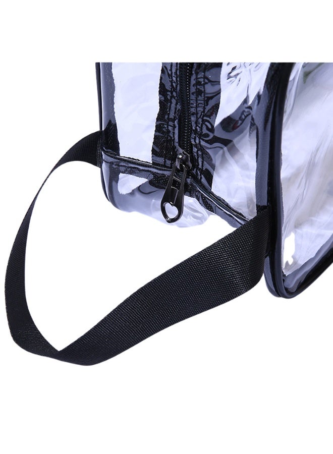 TRAVEL Toiletry Bag for Women Clear Travel Bags for Toiletries Portable PVC Large Clear Makeup Cosmetic Toiletry Organizer Bag Waterproof Transparent Small Clear Handbag for Women - Black  - Image 2
