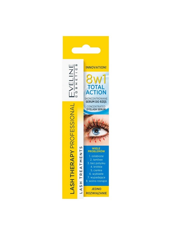 EVELINE COSMETICS - Multi Purpose Eyelash Serum Total Action 8 In 1 0.33 Fluid Ounce - Image 1
