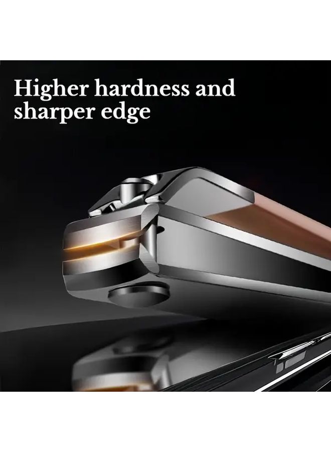 Brown Mirror Nail Clippers 5 Piece Set Professional Manicure Kit With Stainless Steel Blades - Image 5