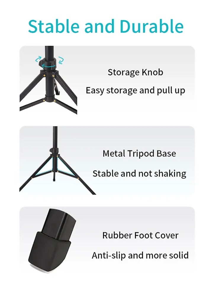 Foldable Selfie Stick and Tripod MT-45  Height up to 168cm , Lightweight and Durable with Light Body , 2 in 1 Stable Design for Photography, Videography and Recording , Magnetic with 1/4" Standard Screw , Universal with Cameras, Webcams and Lighting , Ideal for Vlogging, Traveling, Live Streaming and Outdoor Shooting , Fits up to 3kg for Four Temperature Ranges Adjustable for All Types of Shooting