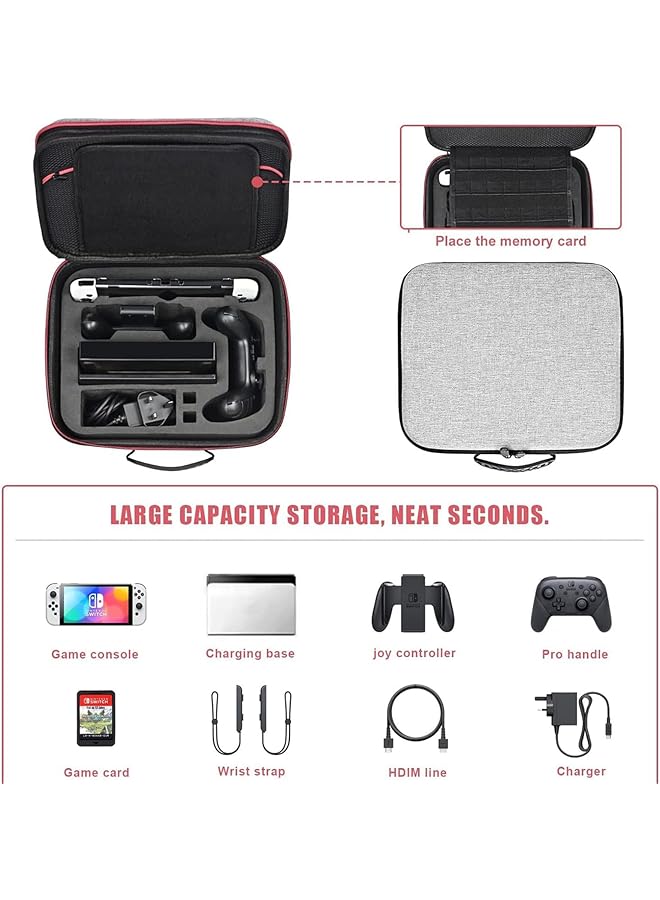 Aputue Switch Portable Case Portable Bag Compatible With Nintendo Switch Storage Box With Easy To Clean Large Nintendo Switch Portable Storage Case For Switch Console Console And All Accessories - Image 2
