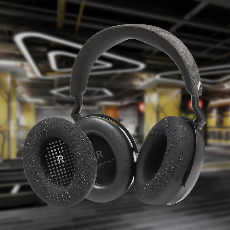 WC SweatZ Momentum 4 - Patented Earpad Covers for Sennheiser Momentum 4 Wireless Over Ear Headphones by Wicked Cushions | Sweatproof & Easily Washable | Black - Image 4