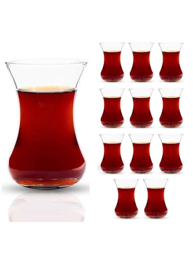 HOME ZONE Set of 12 Turkish Tea Cup Clear 120ml - Image 1