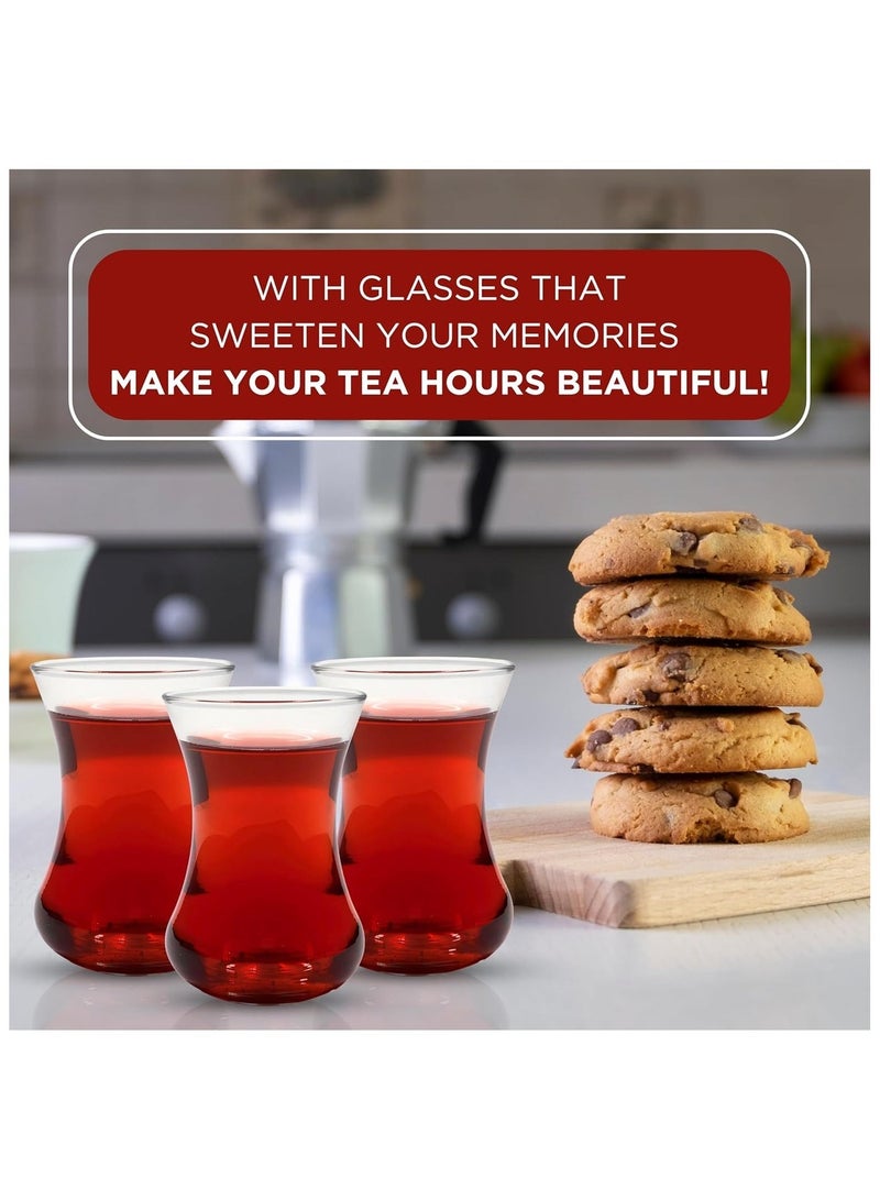 HOME ZONE Set of 12 Turkish Tea Cup Clear 120ml - Image 5