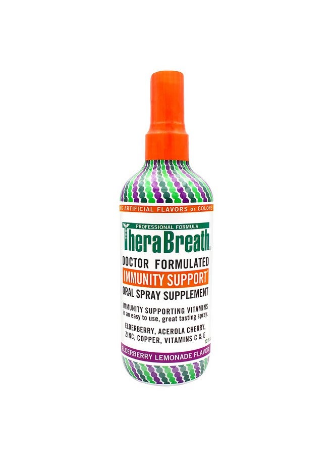 TheraBreath - Immunity Support Doctor Formulated Oral Spray Supplement Elderberry Lemonade 10 Ounce - Image 1