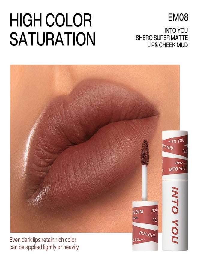 INTO YOU Velvet Matte Lip Stain, Lip Tint, High Impact Lipcolor, Dual-Use For Lips And Cheek - Nude (EM08) - Image 4