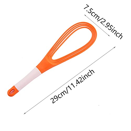 SEIWEI Kitchen Twist Whisk, 29CM Plastic Flat Balloon Whisk Thick Wire Egg Frother Beater Non Stick Cookware For Cooking Blending Whisking Stirring, Purple+Red - Image 4