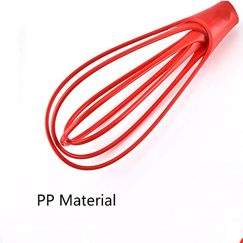 SEIWEI Kitchen Twist Whisk, 29CM Plastic Flat Balloon Whisk Thick Wire Egg Frother Beater Non Stick Cookware For Cooking Blending Whisking Stirring, Purple+Red - Image 5