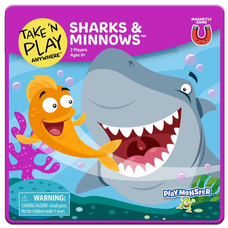 PlayMonster Take N Play, Anywhere Sharks & Minnows, Board Games for Kids- Board Games for Family Night, Family Games, Game Night, Family Board Games, Kids Toys, Travel Games, Preschool Toys, Ages 6+ - Image 1