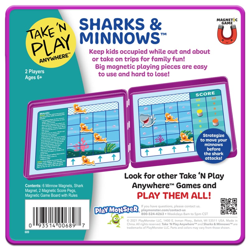 PlayMonster Take N Play, Anywhere Sharks & Minnows, Board Games for Kids- Board Games for Family Night, Family Games, Game Night, Family Board Games, Kids Toys, Travel Games, Preschool Toys, Ages 6+ - Image 4