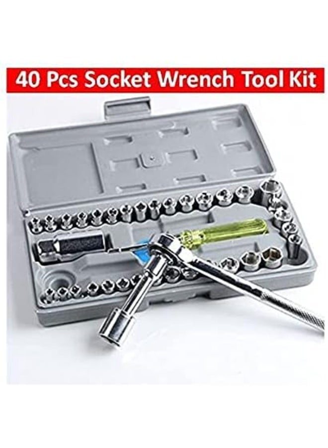 Fixer 40-Piece Multi-Function Hand Tool Set with Screwdriver, Sockets & Ratchet - Image 1