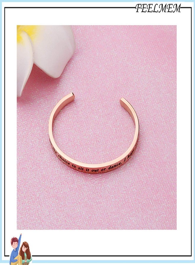 FEELMEM Dancer Gift Dancer Bracelet When You get The Chance I Hope You Dance Cuff Bangle Dance Teacher Gifts Dance Lover Gift (Rose gold) - Image 2