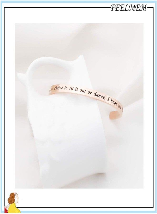FEELMEM Dancer Gift Dancer Bracelet When You get The Chance I Hope You Dance Cuff Bangle Dance Teacher Gifts Dance Lover Gift (Rose gold) - Image 3