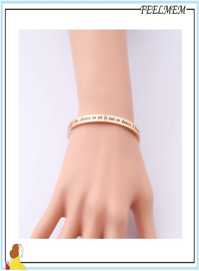 FEELMEM Dancer Gift Dancer Bracelet When You get The Chance I Hope You Dance Cuff Bangle Dance Teacher Gifts Dance Lover Gift (Rose gold) - Image 5